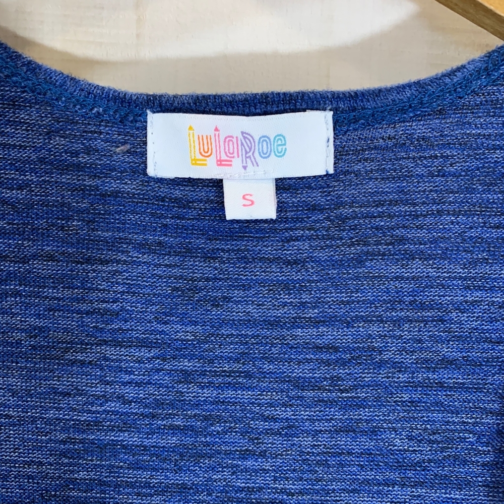 LuLaRoe Blue Duster Pocket Long S Cardigan - Picture 3 of 3